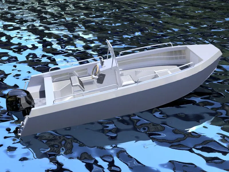 18 Foot (5.50m) Aluminum Skiff Plans with center console