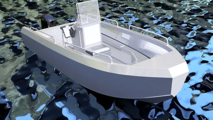 18 Foot (5.50m) Aluminum Skiff Plans with center console