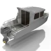 24 Foot (7.45 meters) Aluminum Utility Skiff Plans with Pilot House