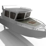 24 Foot (7.45 meters) Aluminum Utility Skiff Plans with Pilot House